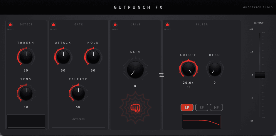 GUTPUNCH FX plugin interface — transient-triggered audio effect